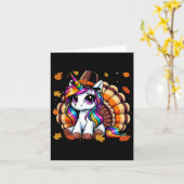 Niedlicher Erntedank Kleinkind Türkei Einhorn Mädc Karte (Gelbe Blume)