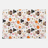 Niedlicher Erntedank Pattern Gobble Danke Geschirrtuch (Horizontal)