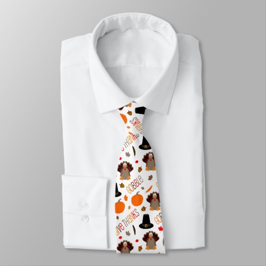 Niedlicher Erntedank Pattern Gobble Danke Krawatte (Gebunden)