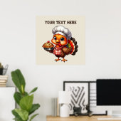 Niedlicher Erntedank Pie Trukey anpassbar Poster (Heimbüro)