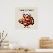 Niedlicher Erntedank Pie Trukey anpassbar Poster (Küche)