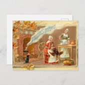 niedlicher Erntedank Pilgriday Postkarte (Vorne/Hinten)