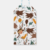 Niedlicher Erntedank Pilgrim Fall Greenery Doodles Geschenkanhänger (Rückseite)