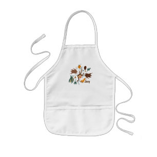 Niedlicher Erntedank Pilgrim Fall Greenery Doodles Kinderschürze