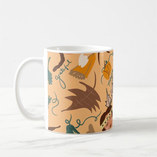Niedlicher Erntedank Pilgrim Fall Greenery Kaffeetasse (Links)