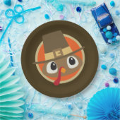 Niedlicher Erntedank Pilgrim-Truthühner-Party Pappteller (Party)