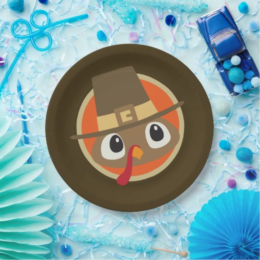 Niedlicher Erntedank Pilgrim-Truthühner-Party Pappteller (Party)