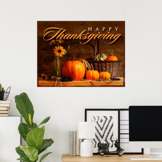 Niedlicher Erntedank Pumpkin Poster (Heimbüro)
