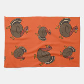 Niedlicher Erntedank Truthühner Orange Küchentüche Handtuch (Horizontal)