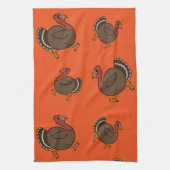 Niedlicher Erntedank Truthühner Orange Küchentüche Handtuch (Vertikal)