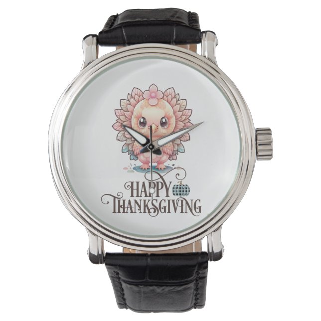 Niedlicher Erntedank Türkei Armbanduhr (Vorderseite)