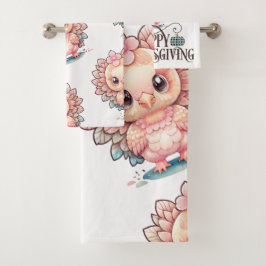 Niedlicher Erntedank Türkei Badhandtuch Set