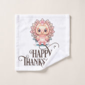 Niedlicher Erntedank Türkei Badhandtuch Set (Waschlappen)