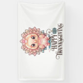 Niedlicher Erntedank Türkei Banner (Vertikal)