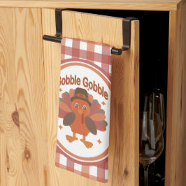 Niedlicher Erntedank Türkei Cartoon - "Globale Glo Geschirrtuch