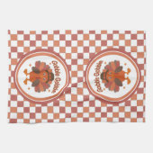 Niedlicher Erntedank Türkei Cartoon - "Globale Glo Geschirrtuch (Horizontal)