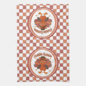 Niedlicher Erntedank Türkei Cartoon - "Globale Glo Geschirrtuch (Vertikal)