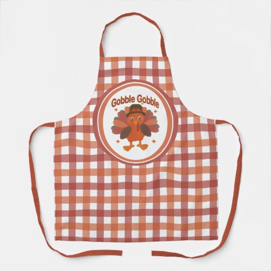 Niedlicher Erntedank Türkei Cartoon - "Globale Glo Schürze (Vorderseite)