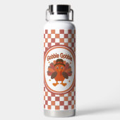 Niedlicher Erntedank Türkei Cartoon - "Globale Glo Trinkflasche (Rückseite)