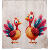 Niedlicher Erntedank Türkei Duschvorhang (Vorderseite)