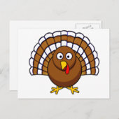 Niedlicher Erntedank Türkei Feiertagspostkarte (Vorne/Hinten)