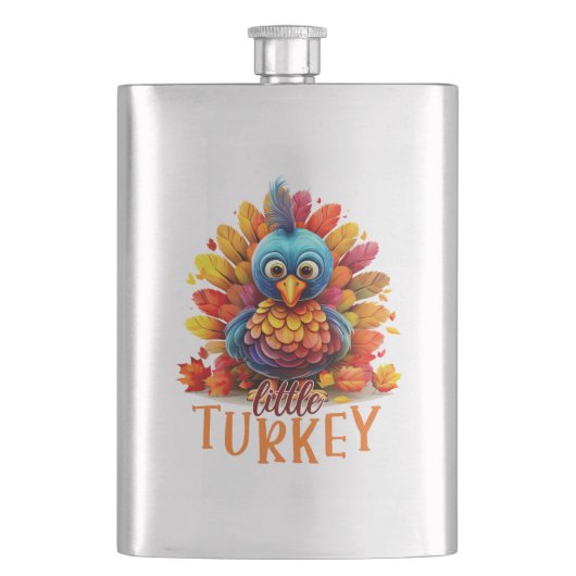 Niedlicher Erntedank Türkei Flachmann (Vorderseite)