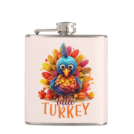 Niedlicher Erntedank Türkei Flachmann (Vorderseite)