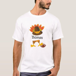 Niedlicher Erntedank Türkei Football Cartoon Custo T-Shirt
