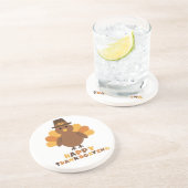 Niedlicher Erntedank Türkei gelb Getränkeuntersetzer (Seite)