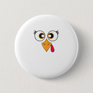 Niedlicher Erntedank Türkei Gesicht Shirt Girls Button