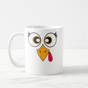 Niedlicher Erntedank Türkei Gesicht Shirt Girls Kaffeetasse