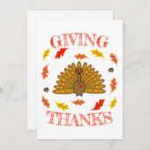 Niedlicher Erntedank Türkei Herbstlaub Acorn Mitteilungskarte (Vorne/Hinten)