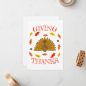 Niedlicher Erntedank Türkei Herbstlaub Acorn Mitteilungskarte (Vorderseite/Rückseite Beispiel)