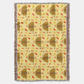 Niedlicher Erntedank Türkei Herbstlaub Muster Decke (Vorderseite Vertikal)