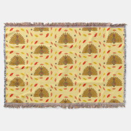 Niedlicher Erntedank Türkei Herbstlaub Muster Decke