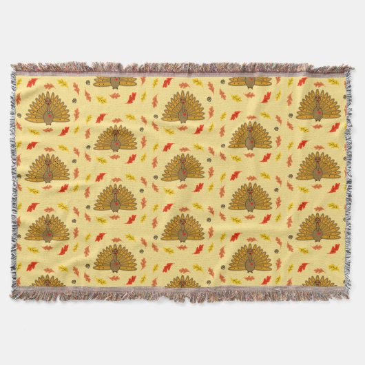 Niedlicher Erntedank Türkei Herbstlaub Muster Decke (Vorderseite)