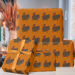 Niedlicher Erntedank Türkei Musterpapier Geschenkpapier