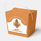 Niedlicher Erntedank Türkei Orange Leftods Ausstei Geschenkschachtel (Rückseite)