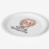 Niedlicher Erntedank Türkei Pappteller (Schrägansicht)