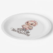 Niedlicher Erntedank Türkei Pappteller (Schrägansicht)