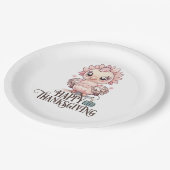 Niedlicher Erntedank Türkei Pappteller (Schrägansicht)