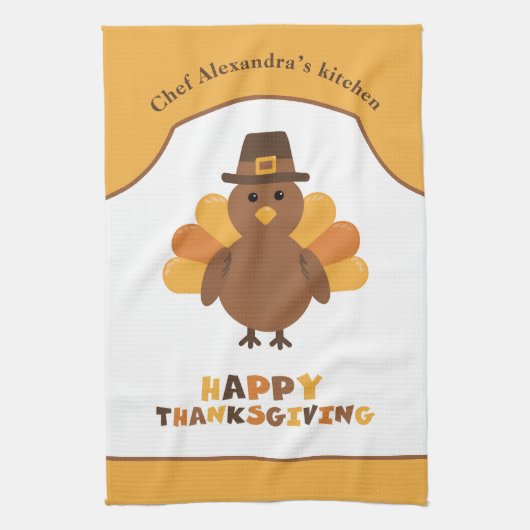 Niedlicher Erntedank Türkei Urlaub Kochen Geschenk Geschirrtuch (Vertikal)