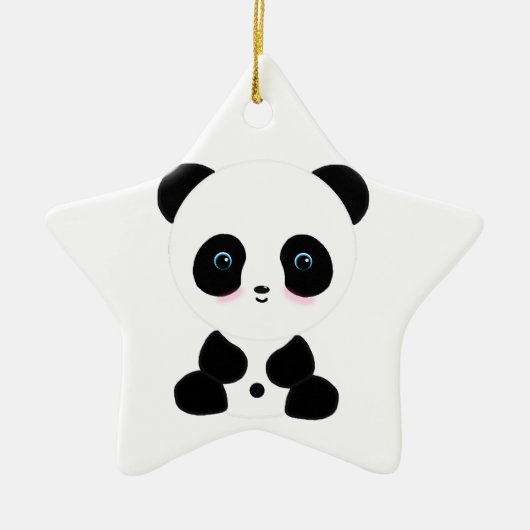 Niedlicher errötender Panda-Bär Keramikornament (Vorne)