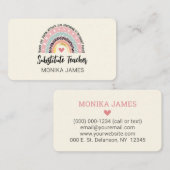 Niedlicher Ersatzlehrer Regenbogen Leopard Druck Visitenkarte (Vorne/Hinten)