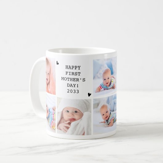Niedlicher Erster Muttertag Personalisierte FotoCo Kaffeetasse (Vorderseite Links)