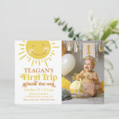 Niedlicher erster Sonnentag Einladung (Stehend Vorderseite)