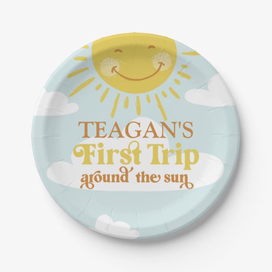 Niedlicher erster Sonnentag Pappteller (Vorderseite)