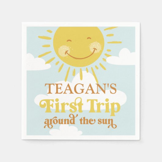 Niedlicher erster Sonnentag Serviette (Vorderseite)