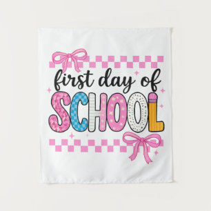 Niedlicher Erster Tag des Schuldesigns Wandteppich