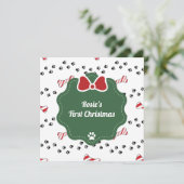 Niedlicher Erster Weihnachtshund Überweihnachtskar (Stehend Vorderseite)